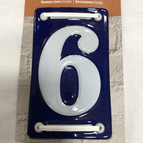 Enamel House Number 6 French Style