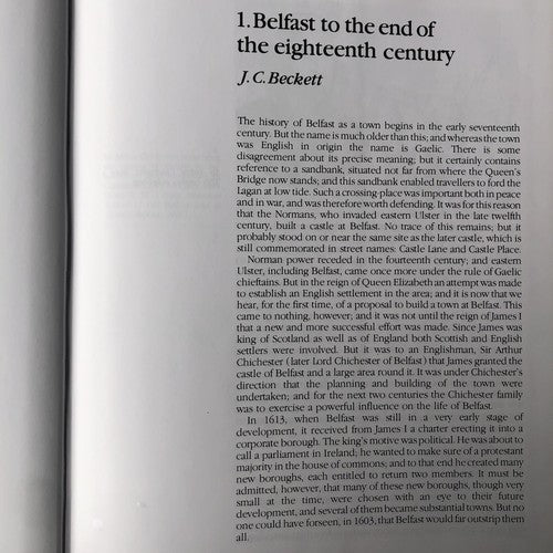 belfast The Making Of The City By JC Beckett