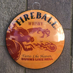 Fireball Whisky Domed 40 Cms Metal Sign