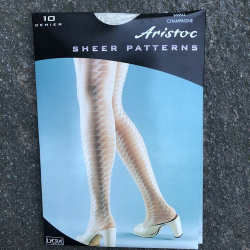 Aristoc Sheer Patterns Small Champagne 10 Denier Tights 2 Packets