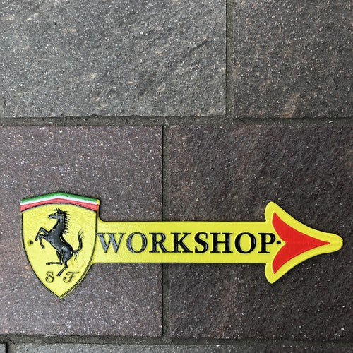 Ferrari Cast Iron Workshop Arrow Cast Iron Sign