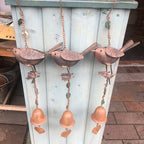 Three Robin Redbreast Metal Hanging Bell
