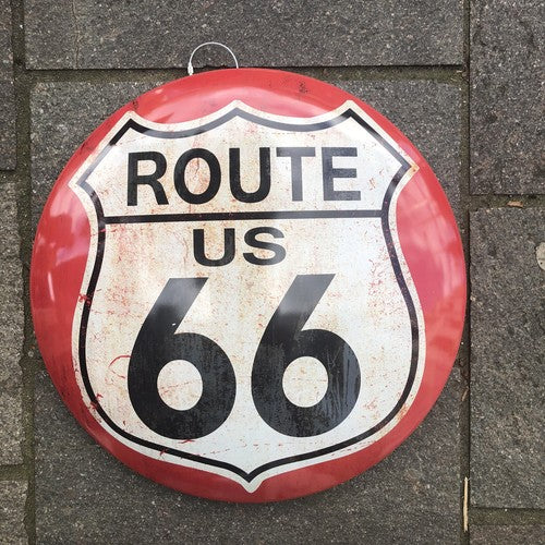 Route US 66 Domed 40 Cms Metal Sign