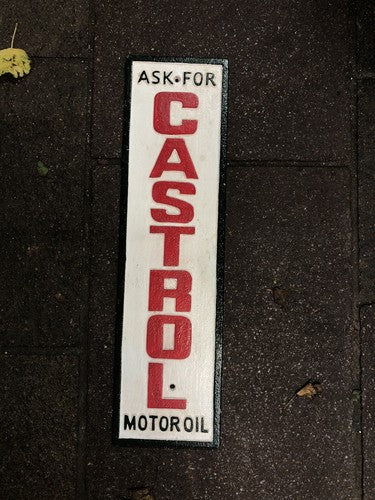Castrol Ask For Motor Oil Cast Iron Sign