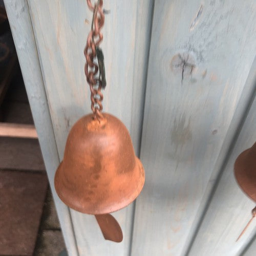 Two Robin Redbreast Hanging Metal Bell