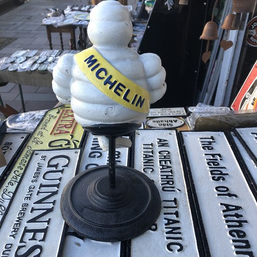 Michelin Man Cast Iron On Swivel Chair