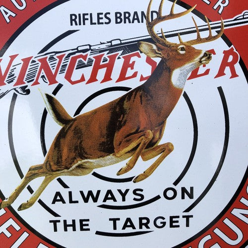 Winchester Always On Target Enamel Sign
