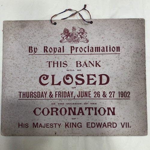 Bank Notification Antique Sign RARE!!!!