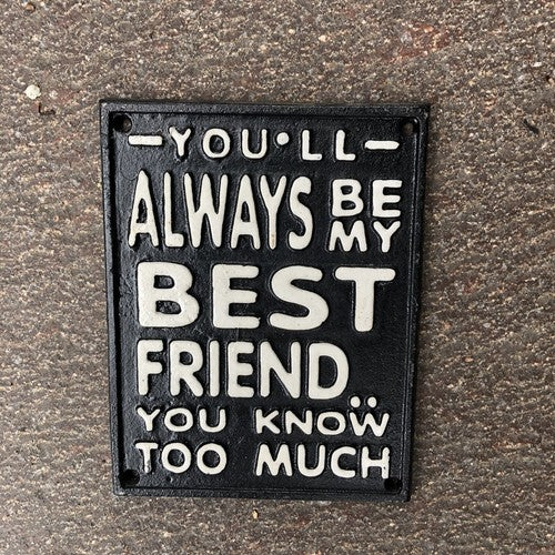 Youâll Always Be My Friend Cast iron Sign