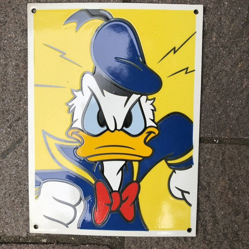 Donald Duck Running Enamel Sign