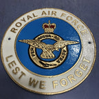 Royal Air Force Lest We Forget Cast Iron Sign