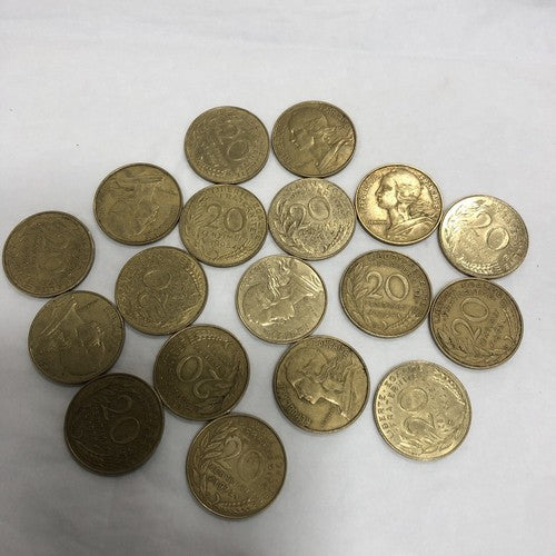 France 20 Centimes Aluminium Bronze Coins