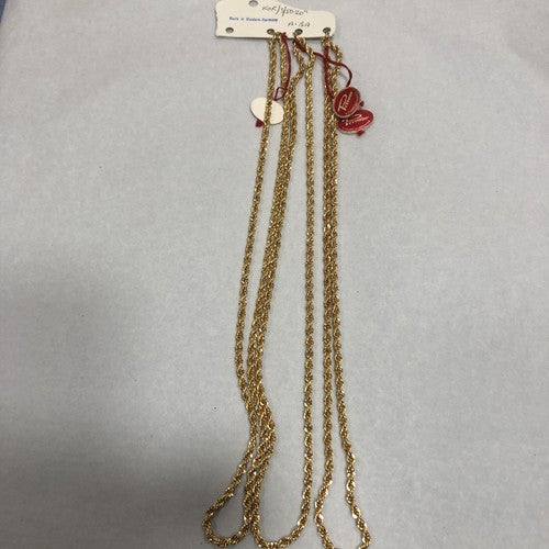 Primor Gold Plated Card Of Three 19 Inch Chains