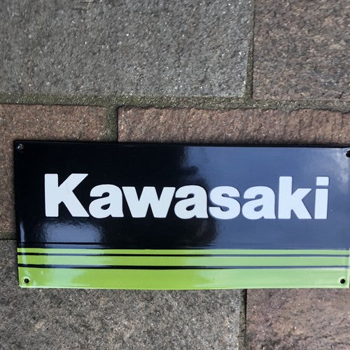 Kawasaki Enamel Sign