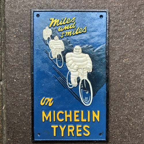 Michelin Tyres Miles And Smiles Cast Iron Sign