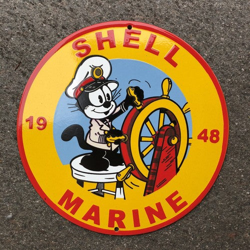 Mickey Mouse Shell Marine Enamel Sign