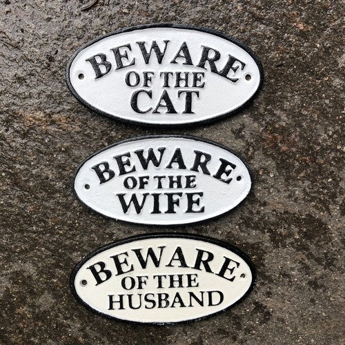 Beware Of Cast Iron Sign Bundle