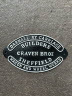 Darnell Ry Carriage Builders Sheffield Cast Iron Sign