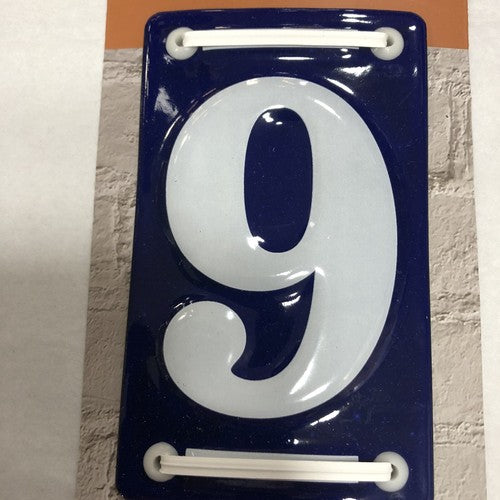 Enamel House Number 9 French Style