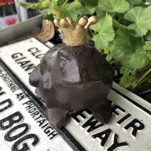 Frog Prince Cast Iron Garden Home Ornament