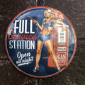 Service Station 40 Cms Domed Metal Sign