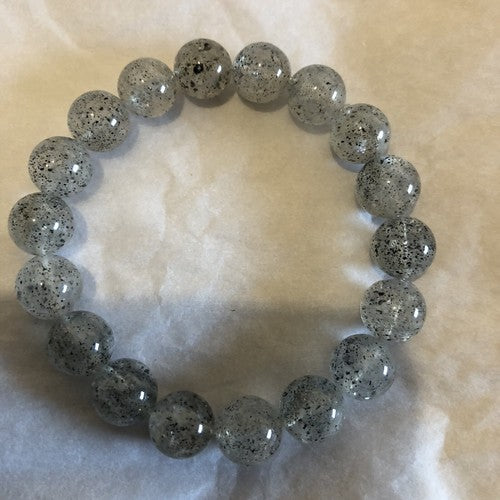 Black Lepidocrocite Quartz Beads Stretch Bracelet