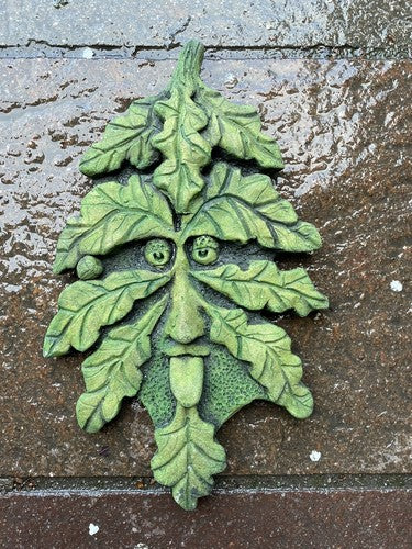 Hazelnut Green Man Garden Wall Plaque