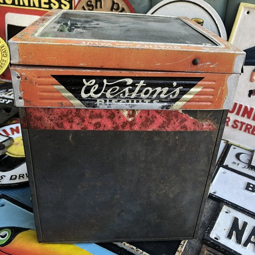 Vintage Westonâs Counter Top Hinged Glass Lid