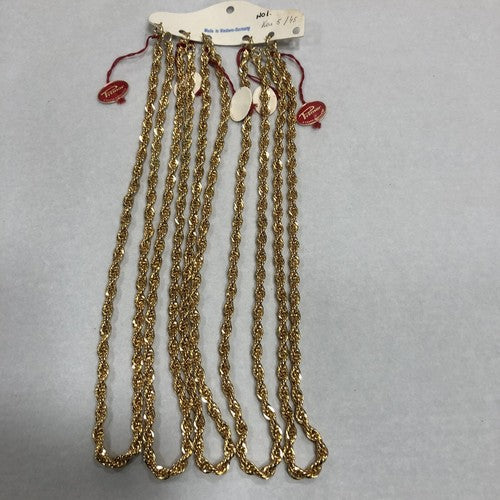 Primor Gold Plated Card Of Five 17 Inch Chain