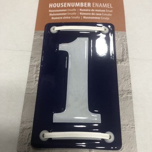 Enamel House Number One French Style