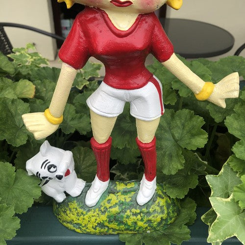 Betty Boop Footballer Cast Iron Door Stop