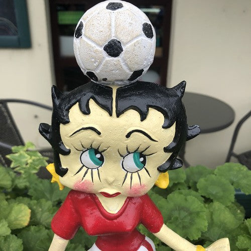 Betty Boop Footballer Cast Iron Door Stop