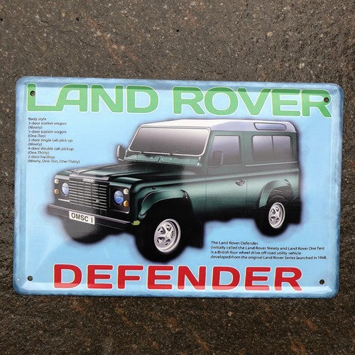 Land Rover Defender Metal Sign New Design