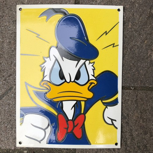 Donald Duck Running Enamel Sign