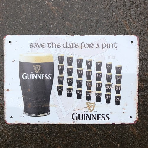 Guinness Save The Date For A Pint Metal Sign New Design