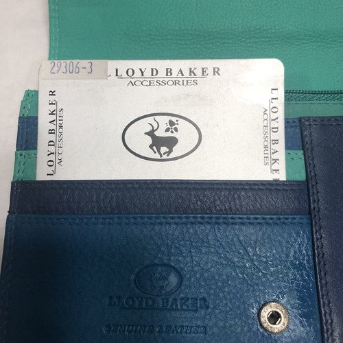 Lloyd Baker Multi Blue & Green Leather Wallet