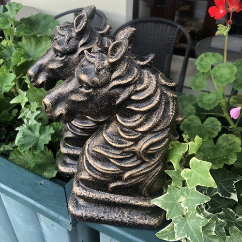 Horse Head Cast Iron Book Ends