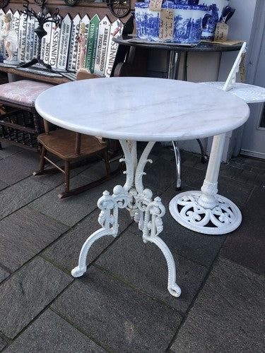 Marble top Cast Iron Base Table