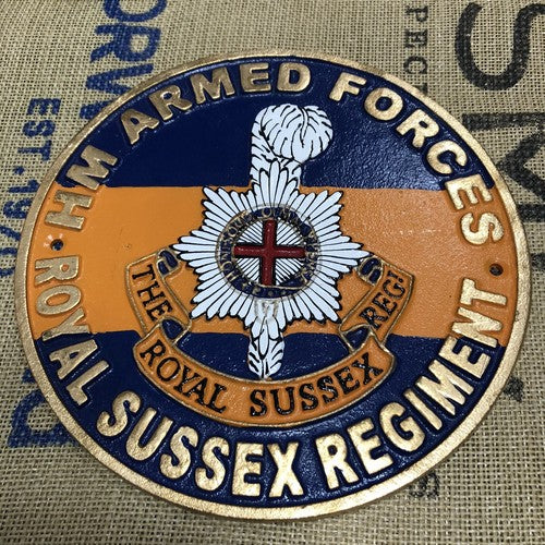 HM Armed Forces Royal Sussex Regiment Cast Iron Sign