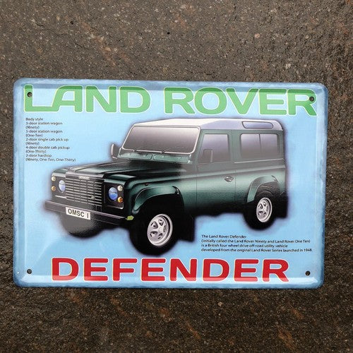Land Rover Defender Metal Sign New Design