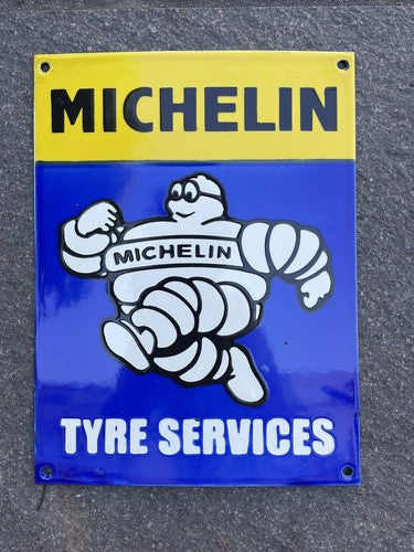 Michelin Tyre Services Vintage Style Enamel Sign