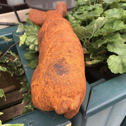 Pair Of Pigs Antiqued Style Garden Ornaments