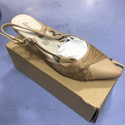Beige Sling backs Leather Insole Size 5