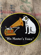 His Masters Voice Enamel Sign Vintage Style