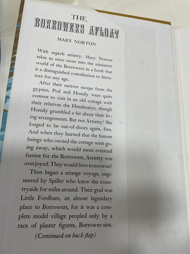 The Borrowers Afloat Mary Norton Printed In America