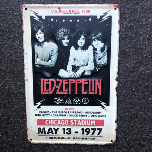 Led Zeppelin Chicago Stadium Metal Sign