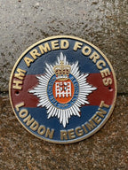 H M Armed Forces London Regiment Cast Iron Sign