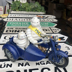 Michelin Man With Passenger In Side Car Cast Iron