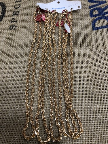 Primor Gold Plated Card Of Five 16 Inch Chains