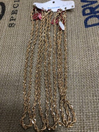 Primor Gold Plated Card Of Five 16 Inch Chains